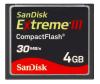 4Gb Sandisk Extreme III CompactFlash memory card