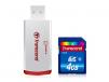 4GB Transcend SDHC CL6 Secure Digital Memory Card w/SDHC Card Reader